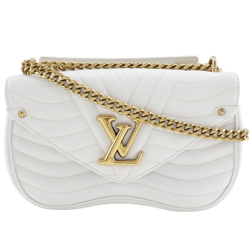 LOUIS VUITTON Shoulder Bag M51945 Calfskin White 2WAY Chain bag New Wave MM Women Used | AlmaBagz - Image 13