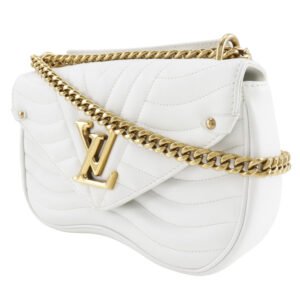 LOUIS VUITTON Shoulder Bag M51945 Calfskin White 2WAY Chain bag New Wave MM Women Used | AlmaBagz
