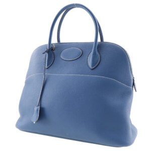 HERMES Handbag G Engraving Taurillon Clemence Blue Bored 37 | AlmaBagz