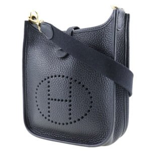 HERMES Shoulder Bag Taurillon Clemence Black/Gold Metal Amazone Evelyn TPM | AlmaBagz