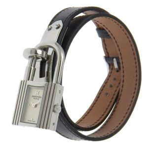 HERMES Watches Quartz KE1.210 Stainless Steel , Embossed Leather Silver Kelly watch Silver dial | AlmaBagz