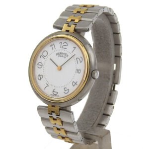 HERMES Watches Quartz Stainless Steel , Plated Gold Silver combination Profile date White dial | AlmaBagz