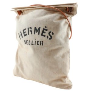 HERMES Shoulder Bag canvas beige Alain GM | AlmaBagz