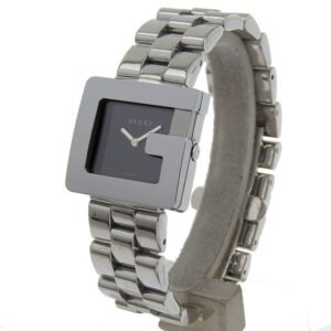 GUCCI Watches Quartz 3600J Stainless Steel Silver G watch black dial | AlmaBagz
