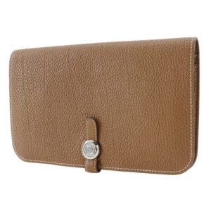 HERMES Long Wallet Purse Togo SilverMetal Dogon GM | AlmaBagz