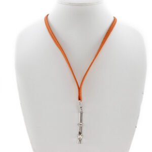 HERMES Other fashion goods Metal, Leather Orange / Silver Shifure Ultrasonic whistle | AlmaBagz