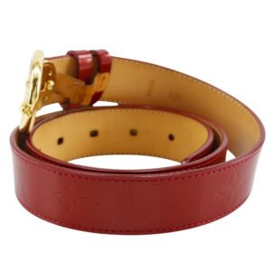 LOUIS VUITTON belt M6980 Monogram Vernis Red Saintur 80/32 | AlmaBagz