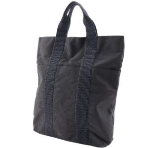 HERMES Handbag Nylon canvas gray Tote Bag Her Line Cabas | AlmaBagz
