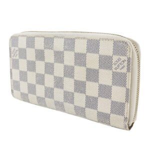 LOUIS VUITTON Long Wallet Purse N60019 Damier Grafitto Canvas White Zippy wallet | AlmaBagz