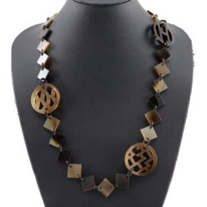 HERMES Necklace Buffalo horn Brown Diva | AlmaBagz