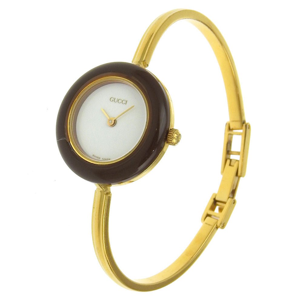 GUCCI Watches Quartz 11/12.2 Plated Gold gold Change bezel White dial | AlmaBagz