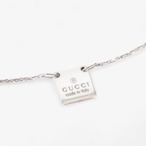 Gucci Logo Pendant Necklace Silver Silver Sterling | AlmaBagz