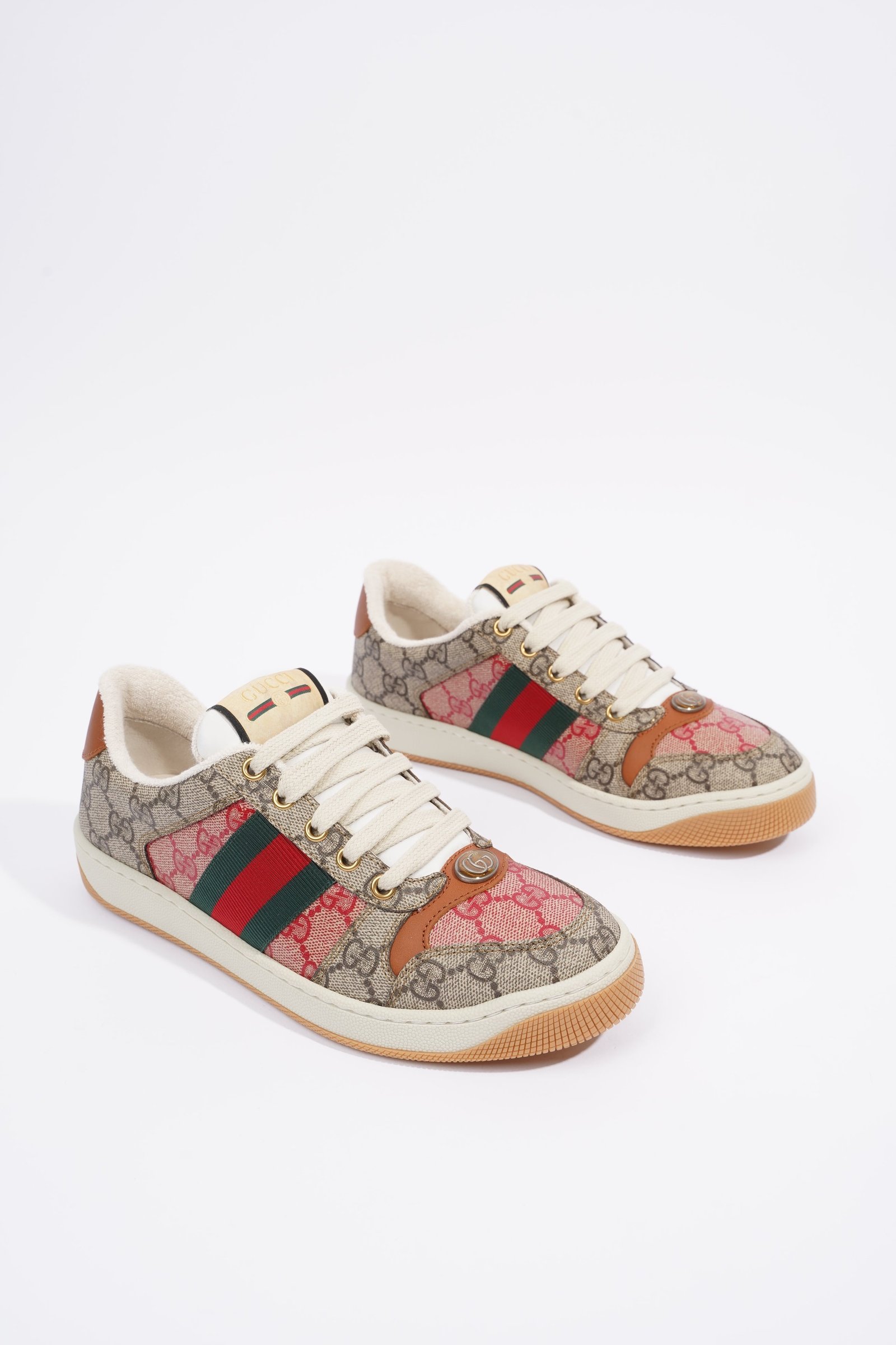 Gucci Screener Beige Monogram / Red Monogram / Brown Canvas EU 37 UK 4 | AlmaBagz