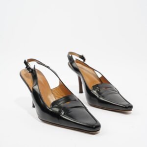 Gucci Slingback Heel 70 Black Leather EU 38 UK 5 | AlmaBagz