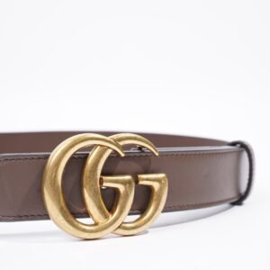 Gucci GG Marmont Reversible Belt GG Supreme / Brown Leather Leather 75cm 30" | AlmaBagz
