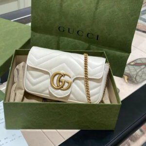 GUCCI Mini Marmont Bag (white) | AlmaBagz