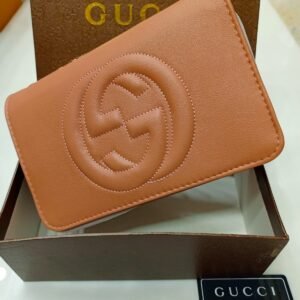 Gucci Women's Spacious Bag with Front Logo and Box (Brown) | AlmaBagz