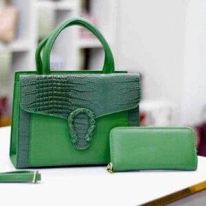 GUCCI 2-Piece Set: Handbag with Clutch (Green) | AlmaBagz