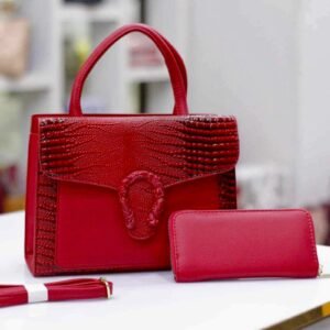 GUCCI 2-Piece Set: Handbag with Clutch (Red) | AlmaBagz