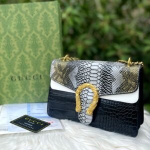 GUCCI Crossbody Bag with Long Chain Bag For Woman (Silver) | AlmaBagz