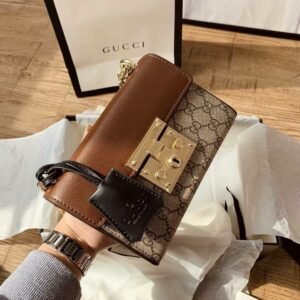 Gucci Padlock Master Quality Crossbody Bag with Lock and Key (Brown/Beige) | AlmaBagz