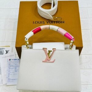 Louis Vuitton Capucines Women’s Bag – Premium Quality with LV Magnetic Box, Dust Bag & Invoices (White) | AlmaBagz