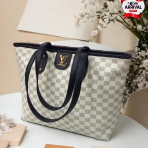 Louis Vuitton Big Size Tote Bag - Stylish Women's Shoulder Bag (White / Black) | AlmaBagz