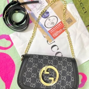 GUCCI Blondie Small Shoulder Bag – Iconic Style with Gold-Toned Hardware (Black) | AlmaBagz