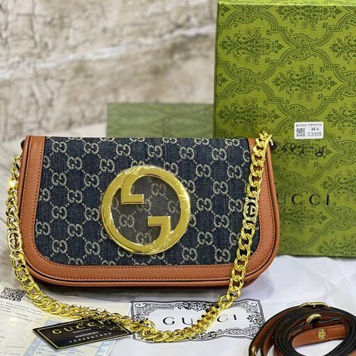 GUCCI Blondie Small Shoulder Bag – Iconic Style with Gold-Toned Hardware (Grey) | AlmaBagz