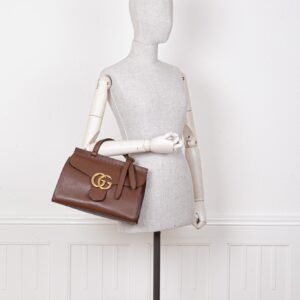 GUCCI Marmont Top Handle Bag Brown | AlmaBagz