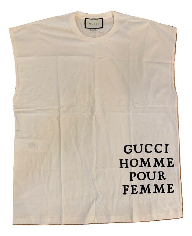 Gucci Homme Pour Femme Sleeveless T-shirt in White | AlmaBagz