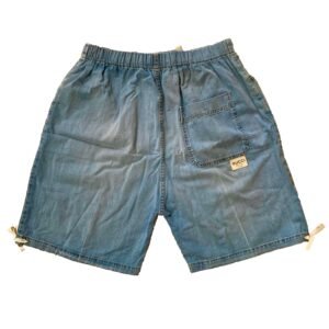 Gucci Bermuda Denim Shorts with Ties in Light Wash Blue | AlmaBagz