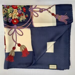 Gucci Floral and Tassel-print Silk Shawl in Ivory | AlmaBagz