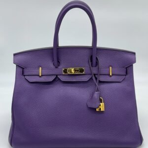 Hermes Birkin 35 Ultra Violet Togo Bag Gold Hardware | AlmaBagz