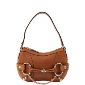 Gucci Horse Bit Plate Mini Handle Bag Brown | AlmaBagz