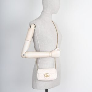 GUCCI Super Mini Marmont Bag White | AlmaBagz