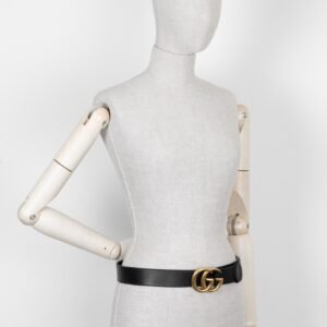 GUCCI Marmont Belt Wide Leather Black | AlmaBagz