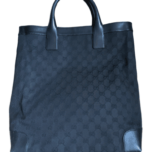 Gucci Black Jacquard & Leather Tote Bag | AlmaBagz