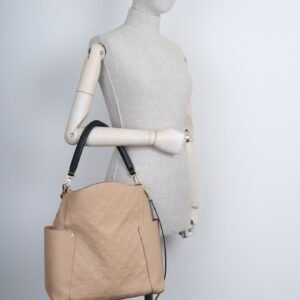 LOUIS VUITTON Bagatelle Bag Empreinte MNG Beige | AlmaBagz