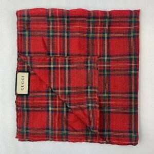 Gucci Plaid Tartan Pocket Square in Red | AlmaBagz