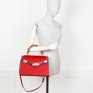 GUCCI Lilith Top Handle Bag Phyton Red | AlmaBagz