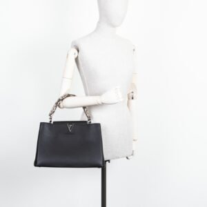 LOUIS VUITTON Python Handle Capucines GM Black | AlmaBagz