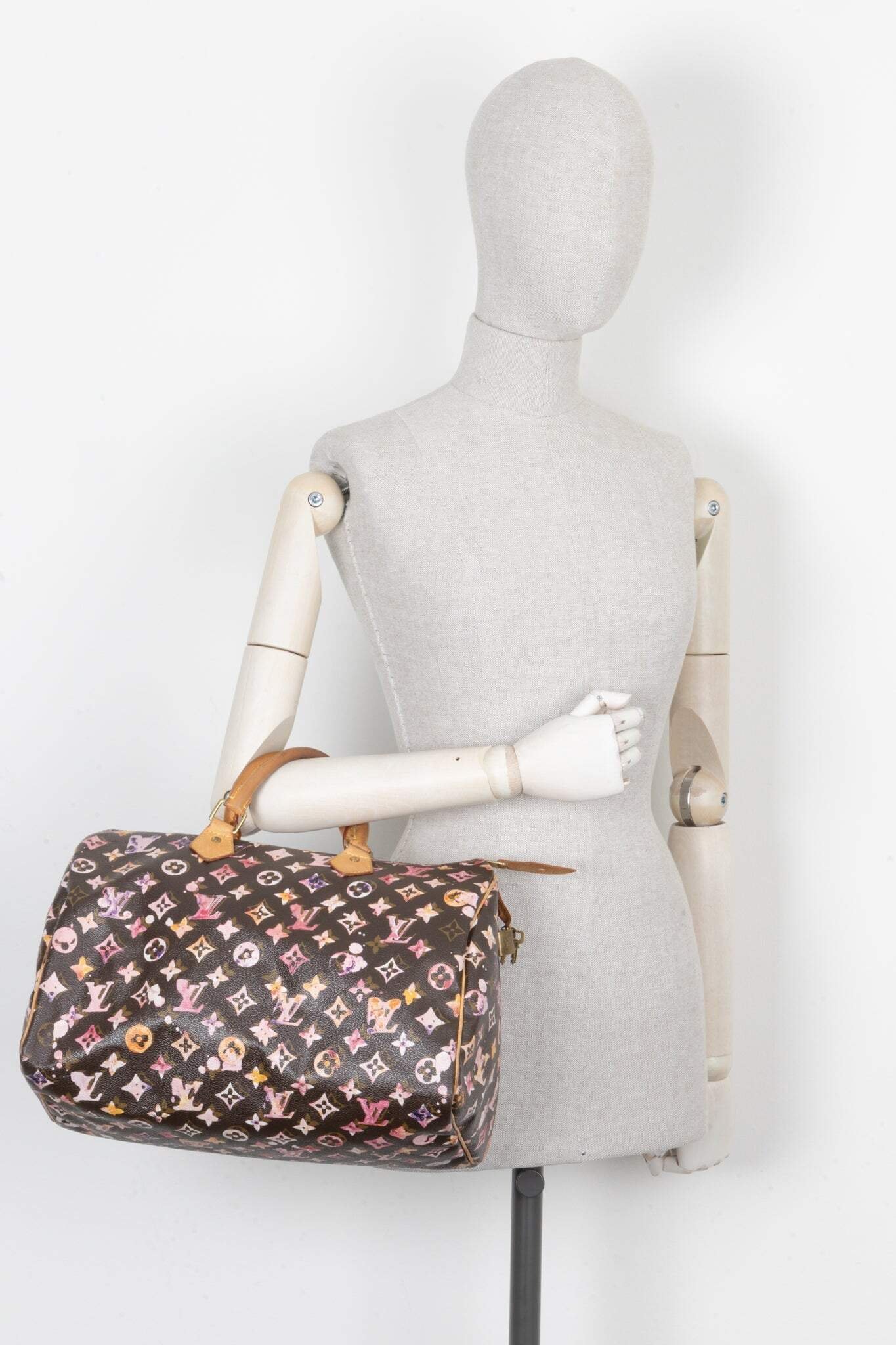 LOUIS VUITTON Speedy 35 Richard Prince Watercolor Aquarelle MNG | AlmaBagz