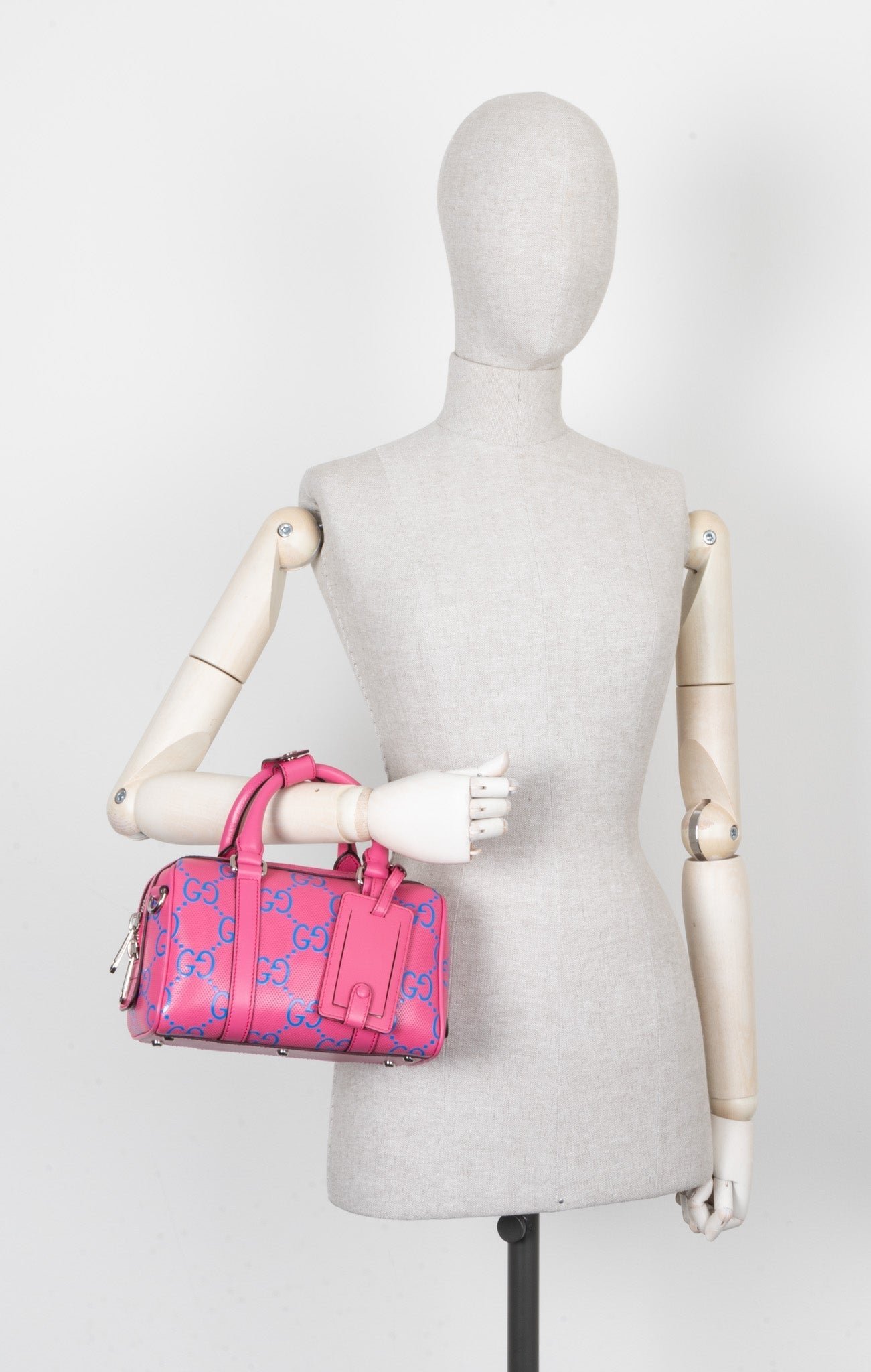 GUCCI Giant GG Mini Duffle Bag Pink Blue | AlmaBagz