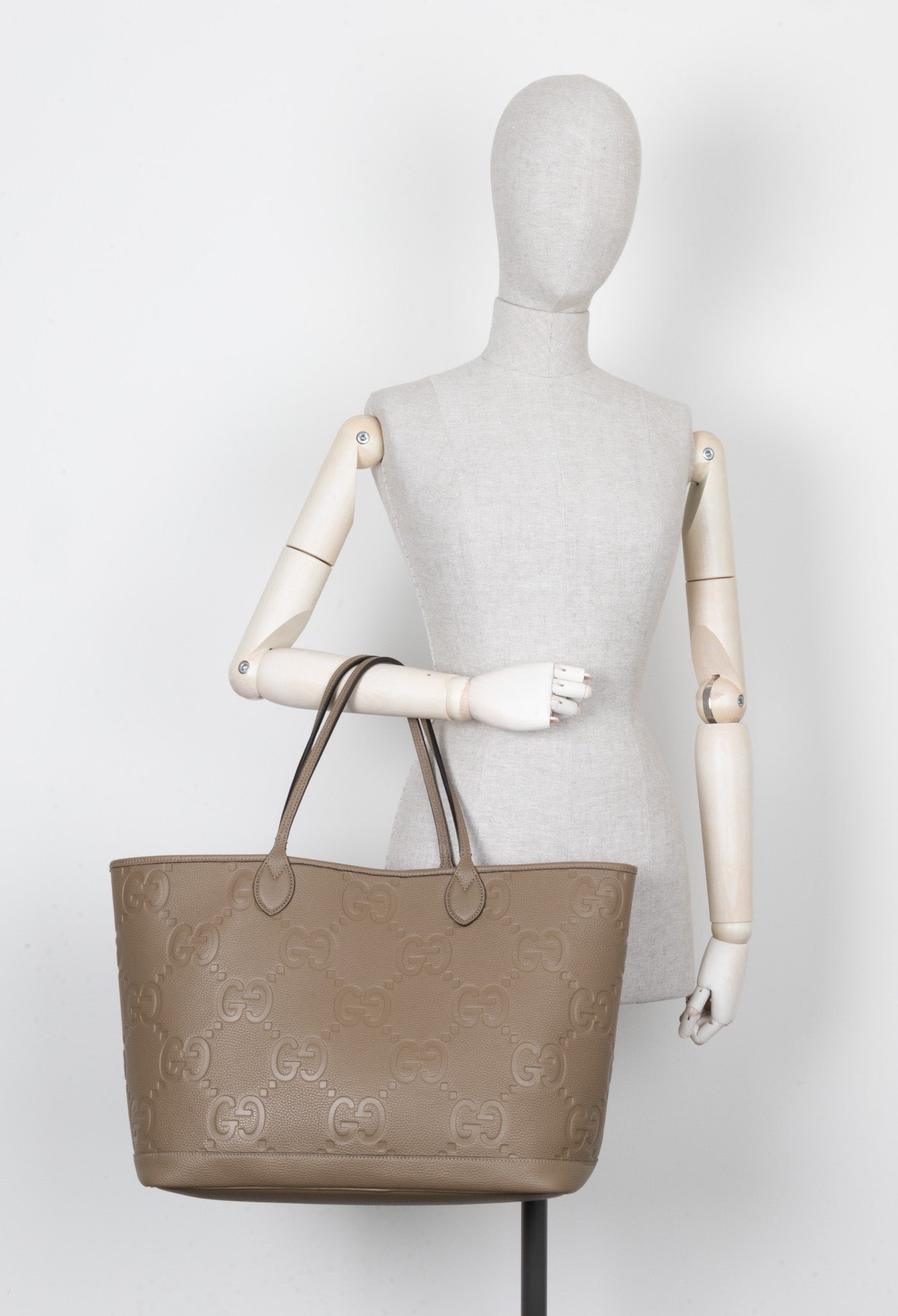 GUCCI Large Ophedia Giant GG Tote Bag Khaki | AlmaBagz