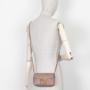 GUCCI Marmont Mini Crossbody Bag Dusty Rose | AlmaBagz