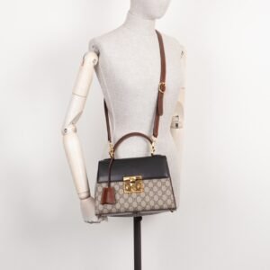 GUCCI GG Padlock Top Handle Bag Black | AlmaBagz