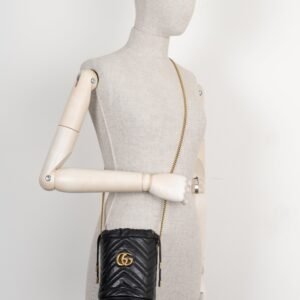 GUCCI Marmont Mini Bucket Bag Black | AlmaBagz