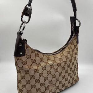 Gucci Vintage Logo Canvas Shoulder Bag | AlmaBagz