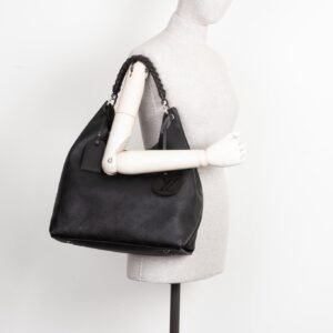 LOUIS VUITTON Mahina Carmel Hobo Bag Black | AlmaBagz